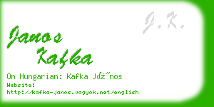 janos kafka business card